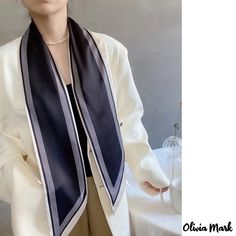 Color: Style-2 Elegant White Rectangular Scarves, Black Rectangular Silk Scarf, Elegant Black Rectangular Silk Scarf, Elegant Black Square Silk Scarf, Small Neck Scarf, Small Neck Scarves, Adidas Outfit Women, Silk Scarfs, Small Silk Scarf