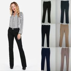 Brand New Express Women's Dress Pants Size 8 Long (With 1.5 Extra Inches To Be Let Down For More Length Or Easily Hemmed Up For Shorter Length). Originally $79.90 Each. Still Have Tags On All Pairs. $27 Each (6 Pairs Left) A Tall Girl's Dream Dress Pant Lot, Save More Than 70%!!! Message For Color Choice Or To Purchase Entire Lot. All Size 8 Long Colors/Style: Barely Boot Columnist- Khaki, Forrest Green, Mauve, Light Grey Textured, Black/Grey Textured Tie-Waist- Black Pinstripe Fitted Trousers For Office Lady, Spring Office Lady Bottoms For Office Wear, Fitted Trousers Dress Pants For Office Lady, Trendy Black Dress Pants For Work, Fall Office Lady Pants For Office Wear, Office Lady Pants For Fall, Fall Office Wear Pants, Fall Office Lady Pants, Office Lady Bottoms For Fall Office Wear