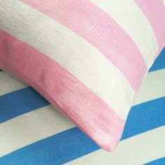 Archive New York Santiago Cabana Stripe - Light Pink Pillow Archive New York Lake Atitlan Guatemala, Lakeside Village, Lake Atitlan, Backstrap Loom, Stripe Throw Pillow, Striped Throw, Cotton Throws, Stripe Pillow, Cotton Throw Pillow