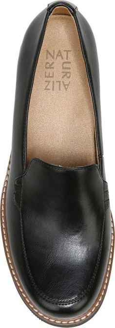 Naturalizer Cabaret Platform Lug Sole Loafer - Wide Width Available (Women) | Nordstromrack Work Shoes Women Comfortable, Casual Work Shoes Women, Black Loafers Women's, Leather Loafers Women, Loafers Women, Work Shoes Women, Shoe Boxes, Black Leather Loafers, Professional Attire