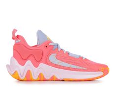 the nike zoom basketball shoe in pink and blue is on sale for $ 599