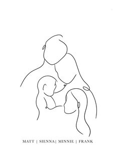 a black and white drawing of a mother holding her child in her arms with the words,