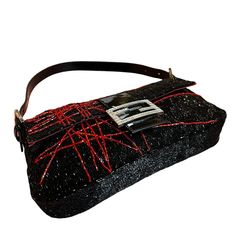 Rare Beaded Fendi Baguette Bag With Patent Leather and Swarovski Crystals For Sale at 1stDibs | swarovski crystal fendi Fendi Beaded Bag, Designer Embellished Rectangular Shoulder Bag, Designer Evening Bags With Sequins, Designer Evening Bag With Sequins, Designer Sequined Evening Bags, Luxury Evening Shoulder Bag With Sequins, Luxury Sequined Shoulder Bag For Evening, Designer Rectangular Baguette Bag For Party, Luxury Sequined Rectangular Evening Bag