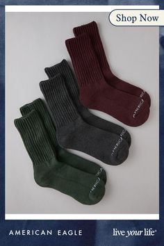 Made from a soft cotton blend/Ribbed cuff Casual Super Soft Cozy Fit Socks, Casual Cozy Fit Super Soft Socks, Comfortable Cotton Socks For Fall, Cozy Cotton Socks With Comfortable Fit, Comfortable Cozy Cotton Socks, Classic Cotton Socks For Winter, Cotton Socks With Ribbed Cuffs, Super Soft Cotton Socks, Comfortable Casual Ribbed Socks