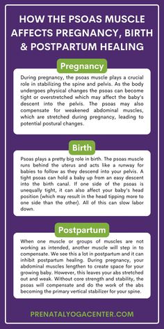 an info sheet describing how to use the psoa's muscle and postpartum