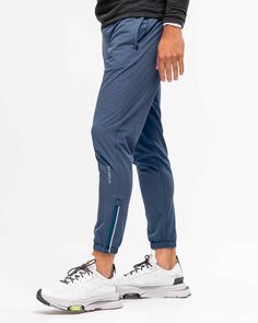 Oasis Active Jogger - Deep Blue-Pants-Devereux 170 Lbs, The Oasis, Active Shorts, Ankle Cuffs, Soft Hands, Athletic Fits, Slim Legs, Deep Blue, Design Details