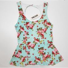 Kirra Pacsun Womens Floral Babydoll Tank Top Size Small Blue Red Sleeveless. New With Tags (Review Photos For Details) Us Size: Women's Small Features: * Style Profile: Floral, Casual, Lightweight * Flaws: None * Mint Base With All-Over Red, Pink, And Yellow Floral Print * Behind Neck Hoop Button Closure * Sleeveless - Wide Strap * Flowy Bottom * Stretch * Please See Photos For Approximate Measurements (In Inches) * Washing Instructions: Machine Washable * We Are Happy To Answer Your Questions! Butterfly Tank Top, Royal Blue Top, Teal Tank Top, Babydoll Tank Top, Babydoll Tank, Yellow Tank Top, Sequin Tank Tops, Black Lace Tops, Pink And Yellow