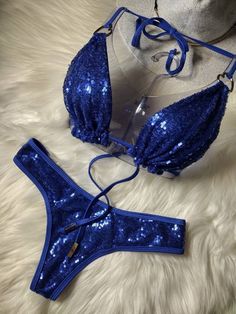 Bebe top Double lined Clean finish Tie neck Tie back Heart detail Jane thong bottom Double lined Piping trim Heart detail Tie Neck, Tie Backs, Tie Back, Piping, Neck Tie, Las Vegas, Royal Blue, Sequin, Trim