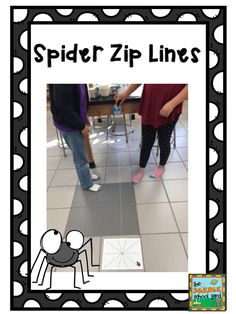 a spider zip line is shown with the words spider zip lines in front of it