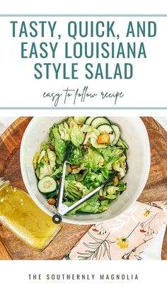 the cover of tasty, quick and easy louisiana style salad