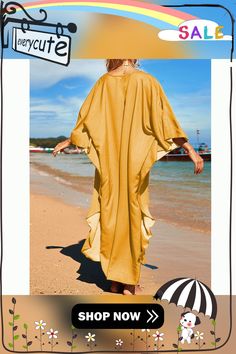 Yellow Front Woven Bat Sleeve Beachwear Kimono Relaxed Fit Beach Season Cover-up, Oversized Casual Cover-up For Vacation, Casual Oversized Cover-up For Vacation, Long Sleeve Solid Cover-up For Beach, Oversized Open Front Cover-up For Vacation, Bohemian Solid Color Spring Cover-up, Chic Beach Season Cover-up For Warm Weather, Bohemian Solid Color Summer Cover-up, Spring Solid Color Beach Cover-up