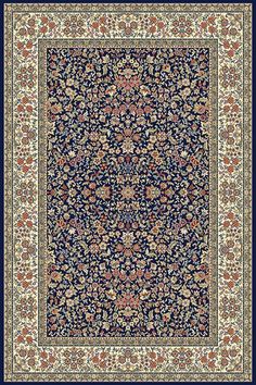 Ancient Garden 57078-3434 Blue/Ivory Ancient Garden, Dynamic Rugs, Border Rugs, Synthetic Rugs, Persian Pattern, Stylish Rugs, Rug Direct, Ivory Area Rug, Ivory Rug