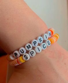 a cute halloween themed bracelet set! it is orange with beads that say pumpkin and spice! Pumpkin Bead Bracelet, Halloween Themed Bracelets, Themed Bracelets, Pumpkin Bead, Cute Halloween, Bead Bracelet, Houston Tx, Halloween Themes, Bracelet Set