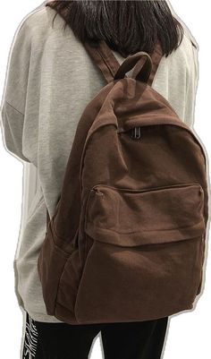 Large Capacity Casual Backpack For Students, Casual Large Capacity Backpack For Back To School, Casual Student Softback Backpack, Casual Large Capacity Backpack For School, Casual Student Backpack With Zipper Closure, Casual Student Backpack With Softback, Brown School Backpack With Zipper Pocket, School Backpack With Zipper Pocket In Brown, Casual Brown Backpack For Students