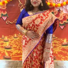 This Handmade Zari Saree. Took 6 Months. It’s Pure Katan Silk . Wore For 1 Hr For Function Zari Saree, Katan Silk, Bridal Saree, 6 Months, Saree, Pure Products, Silk, How To Wear, Color