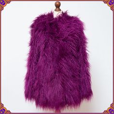 Ultra beautiful & GLAMOROUS vintage inspired 70s style faux fur coat in beautiful & rare magneta colour  Oooooh it is definitely much more stunning in person ♡ Size S/M ⫸ Condition: Beautiful pre-loved vintage condition! Without any odors. Please see the pictures ❀ ⫸ Ultra soft and cozy ⫸ Long & curly fake mongolian/tibetan fur ⫸ Two front pockets ⫸ Fully lined with soft silky satin viscose? ⫸ Fabric: 100%  faux mongolian/tibetan lamb fur / satin/ viscose lining ⫸ Specialist Dry Clean ONLY ⫸ Rea Purple Faux Fur Coat For Winter, Winter Purple Faux Fur Coat, Purple Faux Fur Trim Coat For Fall, Boho Glam Fashion, Mongolian Lamb Fur Coat, Studio 54 Fashion, Mongolian Fur, Mongolian Lamb, 2024 Color