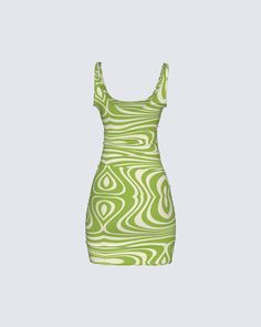 Giving groovy green queen vibes in this tight fitting dress 🌱 Let's go with the flow, babe ☮️ Spring Y2k Style Bodycon Dress, Green Casual Mini Dress, Trendy Green Mini Bodycon Dress, Spring Y2k Fitted Bodycon Dress, Y2k Style Mini Bodycon Dress For Spring, Trendy Green Spring Dresses, Y2k Style Mini Bodycon Summer Dress, Trendy Green Sleeveless Mini Dress, Y2k Summer Bodycon Dress