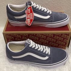 These Sneakers Are Brand New W/Tag And Come From A Smoke Free Home. Gray Vans Casual Sneakers, Gray Casual Vans Sneakers, Casual Gray Vans Sneakers, Gray Lace-up Vans Sneakers, Gray Low-top Vans Sneakers, Spring Gray Vans Sneakers, Gray Sneakers, Vans Blue, Shoes Vans