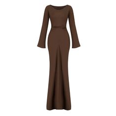 GEINA DRESS – Mirrach Fashion Chic Long Sleeve Gown For Evening, Chic Long Sleeve Evening Gown, Brown Fall Wedding Dress, Solid Satin Dresses For Fall, Fall Floor-length Maxi Dress, Fitted Satin Full-length Maxi Dress, Solid Color Long Sleeve Satin Midi Dress, Fitted Full-length Satin Maxi Dress, Solid Long Sleeve Satin Midi Dress