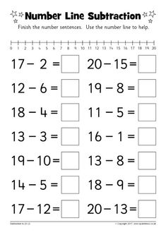 the number line subtraction worksheet