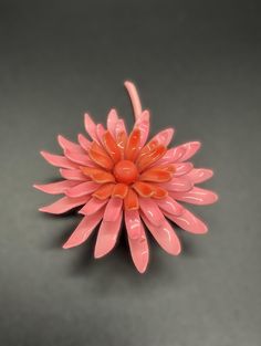 This pretty flower brooch is signed Corocraft.  It is a bright, candy pink with coral center.  It measures 2 1/2" long by 1 3/4" wide and is in lovely, vintage condition, as shown. Rose Bonbon, Pretty Flower, Candy Pink, Enamel Flower, Pink Candy, Flower Brooch, Pretty Flowers, Favorite Jewelry, Brooch Pin