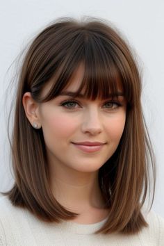 29+ Bangs Hairstyles Ideas 2 Asymmetrical Bangs, Bangs Hairstyles, Straight Bangs, Haircuts For Medium Hair