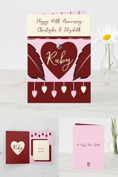 valentine's day cards and envelopes with hearts