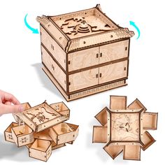 PRICES MAY VARY. HIGH-QUALITY CRAFTSMANSHIP—This 3D Wooden Puzzle Jewelry Box with Dragon and Phoenix designs offers durability and style. It also doubles as a chic, functional wooden jewelry box for women. VERSATILE JEWELRY BOX—With eight cleverly designed compartments, this wood puzzle serves as a functional jewelry box. Perfect for storing jewelry, small collectibles, and other precious items, it combines the charm of 3D wooden puzzles for adults with practical use. REWARDING ASSEMBLY EXPERIE Cardboard Puzzle Box Diy, Dice Box Designs, Wooden Puzzle Storage, Practical Gifts For Adults, Handmaid Gifts, Escape Box, Japanese Woodworking Projects, Puzzle Organization, Wood Box Design