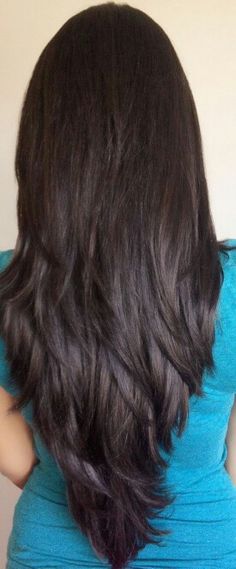 love it Diy Haircut, Long Layered Haircuts, Long Dark Hair, Hair Styler, Long Layered Hair, Haircuts For Long Hair, Long Hair Cuts, Hairstyles Haircuts