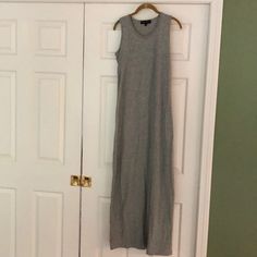 I’ve Tried This On Many Times But Never Wore It - It’s Super Comfortable And Long About 50 Inches Long - Meadurws From The Armpit. I Normally Wear A Size 6 And This Fits Well Not Too Tight Fitted Cotton Maxi Dress In Casual Style, Casual Fitted Cotton Maxi Dress, Fitted Gray Casual Maxi Dress, Fitted Casual Maxi Dress For Daywear, Casual Fitted Maxi Dress For Daywear, Gray Cotton Casual Maxi Dress, Fitted Long Cotton Maxi Dress, Grey Maxi Dress, Tights