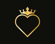 a gold heart with a crown on top