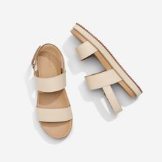 Dear summer uniform, meet your perfect pair. Now with upgraded features you’ll love as much as we do. The Go-To Flatform 2.0 is your new on-the-go, elevated sport sandal. | Women's Go-To Flatform Sandal 2.0 Bone Size 6 Nisolo Shoes, Summer Uniform, Sporty Sandal, Flatform Sandals, Footbed Sandals, Round Toe Heels, Sport Sandals, Leather Cleaning, Slingback Sandal