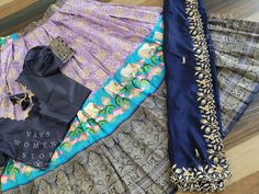 Lehenga And Blouse Fabric - Benarasi SilkDupatta Fabric - Soft Georgette Blouse Size 36 Expandable upto 42 For Blouse size 34 alteration can be done on request.Sleeves Length - ElbowPadded - NoIf needed lehenga measurement, please message me in advance before purchasing. Fitted Silk Sets With Multicolor Embroidery, Multicolor Embroidered Silk Saree Set, Purple Brocade Bollywood Sets, Purple Bollywood Brocade Sets, Fitted Raw Silk Sets With Multicolor Embroidery, Purple Brocade Set With Traditional Drape, Purple Semi-stitched Brocade Sets, Bollywood Multicolor Tissue Silk Sets, Purple Brocade Set With Dupatta