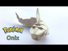 an origami paper animal with the word pokemon on it's back side