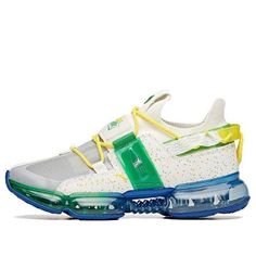 (WMNS) ANTA x Sprite Running Series Sneakers 'White Yellow Green' 122025530-4 Green Breathable Lace-up Custom Sneakers, Custom Green Sneakers With Breathable Round Toe, Breathable Green High-top Sneakers For Light Sports, Urban White Mid-top Running Shoes, White Urban Mid-top Running Shoes, White Lace-up Sneakers For Light Sports, White Custom Sneakers For Light Sports With Translucent Outsole, Custom Green Low-top Breathable Sneakers, White Custom Sneakers With Translucent Outsole For Light Sports