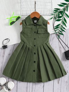 Young Girl New Design Camouflage Dress , Green Camouflage Puffy Dress Korean Style Sleeveless Tank Dress For Summer Army Green Casual  Sleeveless Polyester Plain Shirt Non-Stretch  Young Girls Clothing, size features are:Bust: ,Length: ,Sleeve Length: Church Dresses For Teenagers Modern, Green Dress Kids, Green Clothes, Camouflage Dress, Puffy Dresses, Plain Shirt, Korean Dress, Green Outfit, Halterneck Dress