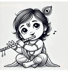 Baby Krishna Sketch, Durga Doodle Art, Cute Krishna Sketch, Krishna Pen Art, Krishna Drawing For Kids, Baby Krishna Painting, Baby Krishna Drawing, Wallpapers Of God, Murugan Drawing