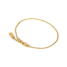 An elegant classic with a whole lot of style, our fine Willa Bracelet is here to create an elevated look for any occasion!﻿ Willa is designed to be stacked with any other gold or textured pieces to create the layering style of your dreams! 14k Gold Plated (1 Micron Thick)  Stainless Steel Base  E-coating for a premium finish  Lead & Nickel Free Timeless Tarnish Resistant Gold Plated Bracelets, Timeless Tarnish Resistant Gold Plated Bracelet, Classic Charm Bracelet With Adjustable Chain, Minimalist Gold-tone Bracelets For Formal Occasions, Classic Adjustable Bracelet With Delicate Chain, Classic Adjustable Gold-tone Gold Bracelet, Classic Gold-tone Charm Bracelet, Chic Bracelet With Delicate Chain For Gift, Classic Gold-tone Jewelry With Bracelet Strap