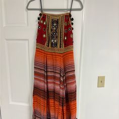 Red Boho Dress From Freepeople Size S New With Price Tag Red Midi Dress For Festive Occasions, Festive Red Midi Dress, Red Bohemian Maxi Dress For Festive Occasion, Red Bohemian Dress For Festive Occasions, Festive Bohemian Red Dress, Red Bohemian Sleeveless Midi Dress, Red Spring Maxi Dress For Festive Occasions, Red Sleeveless Bohemian Midi Dress, Red Spring Festive Maxi Dress