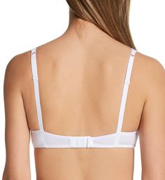 Soft structural bands add support to cups on this extra soft no-wire bra. Wireless cup has layered fabric bands along bottom of cup for comfortable light support. Cup has smooth knit cotton lining and is shaped with a vertical dart. Narrow covered elastic underband holds fit against body. Deep plunging neckline has sheer stretch lace reinforcing bands with sewn-on elastic to maintain fit. Boning at side seams adds support, and flexes for more comfortable wear. Sides and back are rib-knit with so Cotton Nursing Bra With Removable Pads, Cotton Bra With Padded Cups, White Underwire Bra With Removable Cups, White Full Coverage Bra With Light Support, White Underwire Bra With Light Support, White Underwire Nursing Bra With Removable Cups, White Full Coverage Nursing Bra With Padded Cups, White Nursing Bra With Removable Cups And Underwire, White Full Cup Nursing Bra With Adjustable Straps