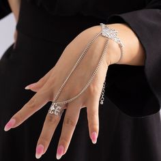 Harness Finger Bracelet Bangles-Fashion Bracelets & Bangles-StylinArts Trendy Alloy Bracelets For Party, Trendy Alloy Party Bracelets, Silver Alloy Wedding Bracelets, Bohemian Alloy Jewelry For Party, Trendy Silver Bracelet For Wedding, Adjustable Trendy Alloy Bracelets, Trendy Adjustable Alloy Bracelets, Trendy Adjustable Jewelry For Wedding, Trendy Silver Wedding Bracelet