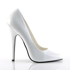 6" High Heel Pointed Toe Shoes. White Patent. Styles: Party Formal Drag Pointy Stilettos Imod-420 Classic White Heels For Party, Classic White Party Heels, Alternative Shoes, Festival Shoes, Punk Boots, Pleaser Shoes, Cosplay Shoes, Killer Heels, Stiletto Shoes