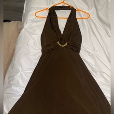 Size Medium Nwot Bundle To Save Elegant Brown Mini Dress For The Beach, Brown Formal Mini Dress For Summer, Formal Brown Summer Mini Dress, Brown Halter Dress, Vintage Halter Dress, Peplum Midi Dress, Floral Prom Dresses, Banquet Dresses, Cocktail Dress Prom