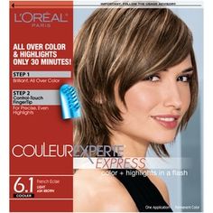 All over color and highlights in only 30 minutesFor up to 30% faster highlights than beforeEasy, two in one multi tonal color system. Couleur Experte is the only at home dual system coloring kit that combines in just one box permanent base color with harmonizing highlights. Thanks to perfectly coordinated shades, you can achieve a rich, elegant, salon like look in just two easy steps. Loreal Hair Color, Loreal Hair, Light Ash Brown, At Home Hair Color, Permanent Hair Dye, Hair Color For Women, Hair Color Highlights, Ash Brown, Permanent Hair Color