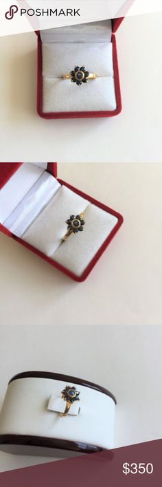 NEW Small 14K Yellow Gold Sapphire Flower Ring Description: 	14K Yellow Gold Sapphire Women Ring - New without tag Metal type: 	14K Metal color: 	Yellow Gold Type of stone: 	Sapphire Measurement: 	size: 6.5. Center: 10 mm. Sapphire: 3 mm. Approximate Weight: 	2. gram(s) No Trade! R282 NLFJewelry Jewelry Rings Sapphire Flower Ring, Women Ring, Types Of Stones, Flower Ring, Metal Color, Solid Yellow, Types Of Metal, Women Rings, Jewelry Rings