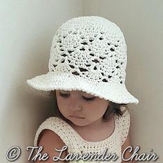 This pattern is available for free!! Lavender Chair, The Lavender Chair, Vintage Toddler Dress, Toddler Hats, Reverse Single Crochet, Toddler Dress Patterns, Girls Hats, Crochet Summer Hats, Crochet Unique