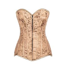 Turn heads in this luxurious dark beige lace overbust corset from our steampunk collection. our corset features a front zipper closure for an adjustable fit and is perfect for any special occasion. Brocade Corset, Jane Clothing, Steel Boned Corsets, Rihanna Style, Satin Corset, Overbust Corset, Underbust Corset, Lace Corset, Dark Beige