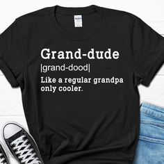 DETAILS Every t-shirt we send out is made to order, which means it is custom made for you! We do everything we can to ship orders as fast as possible, but you can check our current turnaround times below. If you have any questions, do not hesitate to ask - we do our best to respond within 2 business days! ABOUT THE TEE We print this design on a Gildan 5000 t-shirt. These shirts are super soft and comfy, they have the classic heavy cotton feel. They are loose fitting unisex tees. They have a ribb Father's Day Customizable Crew Neck Shirt, Customizable Crew Neck Shirt For Father's Day, Father's Day Black Shirt With Funny Text, Black Shirt With Funny Text For Father's Day, Father's Day Shirt With Name Print And Relaxed Fit, Father's Day Shirt With Name Print In Relaxed Fit, Funny Shirt For Father's Day Gift, Funny Text Print Shirt For Father's Day, Funny Black Tops With Custom Text