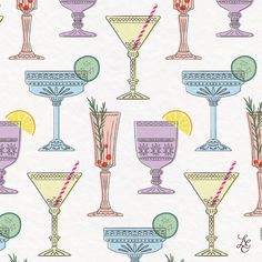 an image of colorful cocktails on white paper