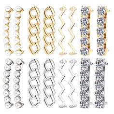 PRICES MAY VARY. 【You Will Get】8 pairs (16 pieces) of shoelaces clips decorations. 8 different styles, 2 pieces for each style, sufficient quantity can satisfy the matching of different shoes in your daily life, making your shoes more eye-catching and outstanding. 【Premium Material】The shoelaces clips decorations charms are made of quality alloys, faux pearls and rhinestones, not easy to fade, wear-resistant, which can serve you for a long time. 【DIY Decorative Shoe Charms】Use the these faux pea Shoe Clips Sneakers, Diy Sneakers, Pearl Shoes, Shoe Decoration, Decorated Shoes, Shoe Clips, Diy Shoes, Diy For Girls, Shoe Charms